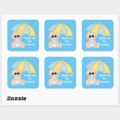 Dankeschön für den kleinen Jungen Quadratischer Aufkleber (Blatt)