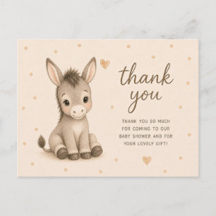Dankeschön für die Babyparty zum kleinen Eselsfohl Postkarte