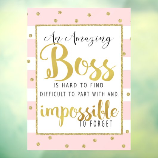 Dankeschön für die Boss Wertungswoche Fensteraufkleber (Blatt 3)