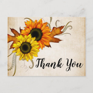 Dankeschön für die herbstliche goldene und orangef postkarte