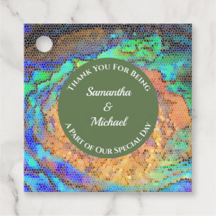 Dankeschön für die Hochzeit an Mosaic Neon Geschenkanhänger