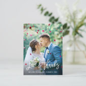 Dankeschön für die Hochzeit der Pinselkalligraphie Postkarte (Stehend Vorderseite)