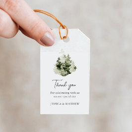 Dankeschön für die Hochzeit im Kiefernwald Geschenkanhänger