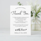Dankeschön für die Karte | Dankeschön Karte (Stehend Vorderseite)
