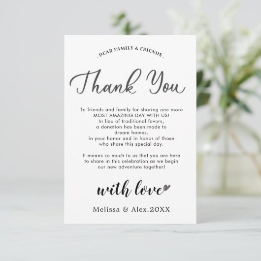 Dankeschön für die Karte | Dankeschön Karte (Stehend Vorderseite)