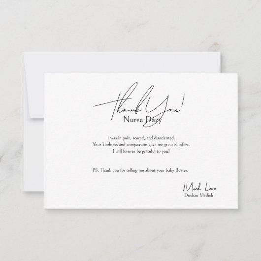 Dankeschön für die Karte für eine weibliche Kranke (Vorderseite)