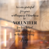 Dankeschön für die klassische Freiwilligenwoche Fensteraufkleber (Blatt 2)