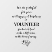 Dankeschön für die klassische Freiwilligenwoche Fensteraufkleber (Blatt)