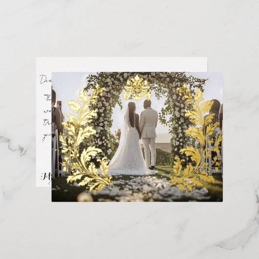 Dankeschön für die metallische Verzierung Folie Einladungspostkarte (Vorderseite/Rückseite)