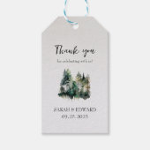 Dankeschön für die rustikale Waldhochzeit Geschenkanhänger (Vorderseite)