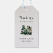 Dankeschön für die rustikale Waldhochzeit Geschenkanhänger (Rückseite)