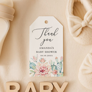 Dankeschön für die Sukkulenten-Babyparty   Blumige Geschenkanhänger