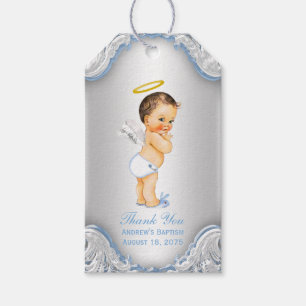 Dankeschön für die Taufe eines Jungen Engels Geschenkanhänger