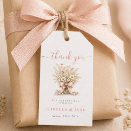 Dankeschön für die Wildblumen-Blumenschleifen-Baby Geschenkanhänger