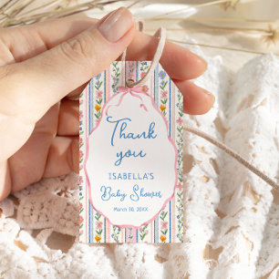 Dankeschön für großmillennialen floralen Babyshowe Geschenkanhänger