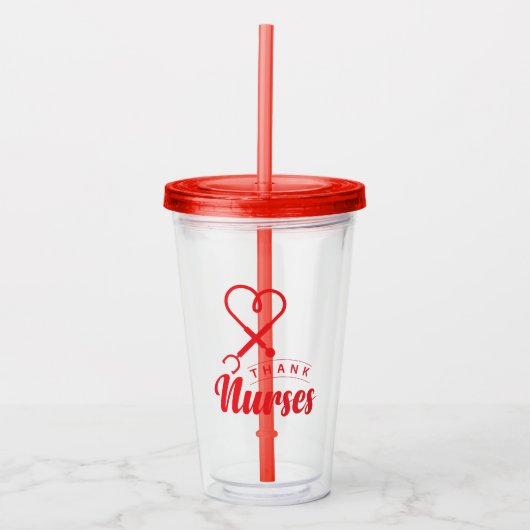 Dankeschön für Krankenschwestern Acryltrinkbecher (Vorderseite)