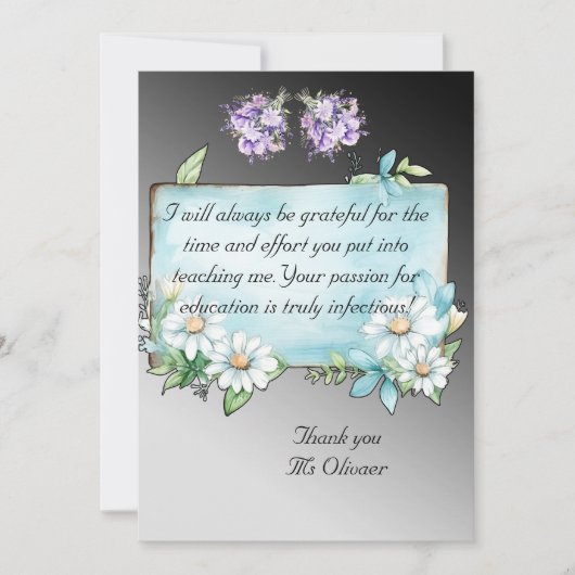 Dankeschön für Lehrer Dankeskarte (Vorderseite)