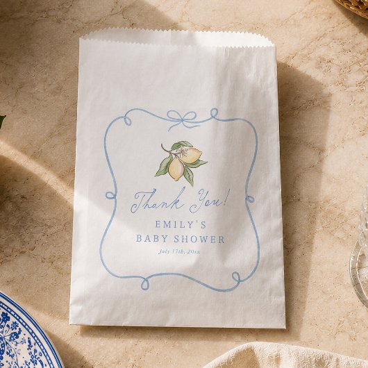 Dankeschön für Lemon Squeeze Baby Shower Geschenktütchen