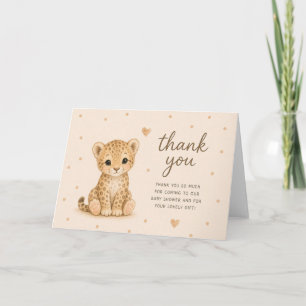 Dankeschön für Leopard Cub Baby Shower Karte