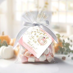Dankeschön für Pink Gold Kürbis Herbst Baby Shower Geschenkanhänger