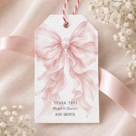 Dankeschön für rosa Schleifen-Baby-Party Geschenkanhänger