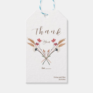 Dankeschön für rote Wildblumen mit Kreuz Geschenkanhänger