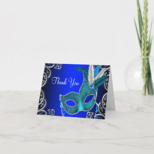 Dankeschön für Royal Blue-Maskenparty Dankeskarte