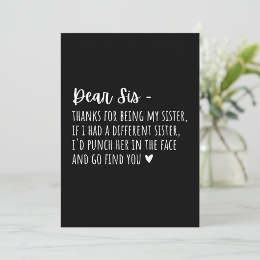 Dankeschön für Schwestern. Feiertagskarte (Stehend Vorderseite)