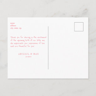 Dankeschön für Ultraschallbild zur Baby-Party in R Postkarte