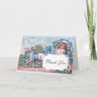 Dankeschön für Vintage-Mädchen in von Lämmern gezo