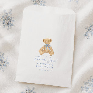 Dankeschön für Vintage-Teddybär-Baby-Shower Geschenktütchen