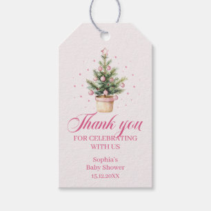 Dankeschön für Wasserfarben-Weihnachtsbaum-Baby-Pa Geschenkanhänger