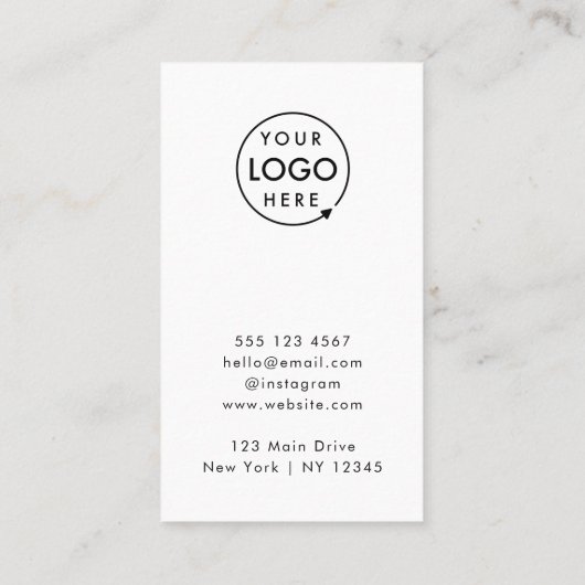 Dankeschön | Geschäftslogo Modern White Rabattkarte (Rückseite)