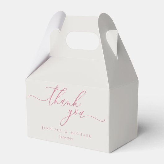 Dankeschön-Geschenk einfaches Rosa Geschenkschachtel (Vorderseite)