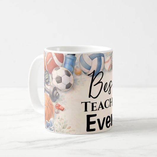 Dankeschön‑Geschenk für den Sportlehrer Kaffeetasse (Vorderseite Links)