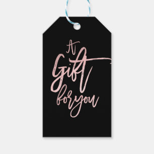 Dankeschön-Geschenk für Sie Rosa-Roségold-Folie Mo Geschenkanhänger