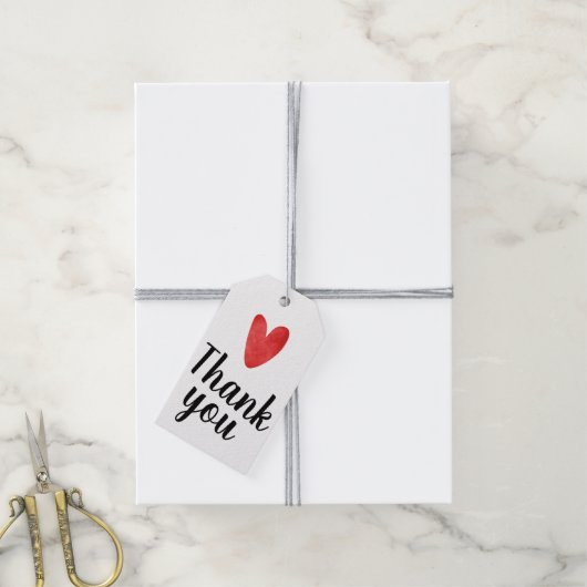 Dankeschön-Geschenk oder Geschäftsetikett Rot Wass Geschenkanhänger (Mit Garn)