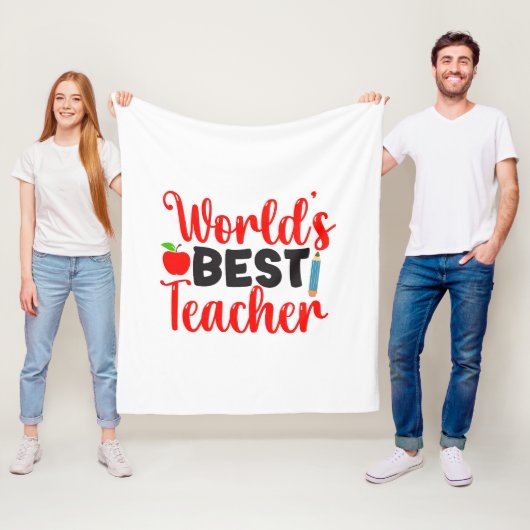 Dankeschön-Geschenk Weltbester Lehrer Fleecedecke (Beispiel)
