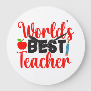 Dankeschön-Geschenk Weltbester Lehrer Große Wanduhr