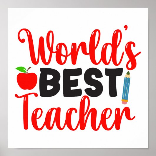 Dankeschön-Geschenk Weltbester Lehrer Poster (Vorne)