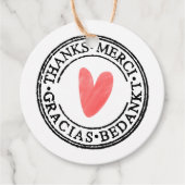 Dankeschön-Geschenkanhänger - Süßes rotes Herz run Geschenkanhänger (Vorderseite)