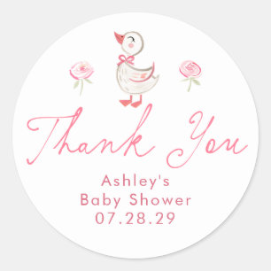 Dankeschön-Geschenke für Mädchen-Baby-Party Silly Runder Aufkleber