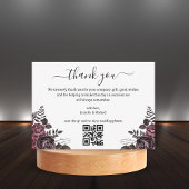 Dankeschön gotisch florale Hochzeit qr Code Mitteilungskarte