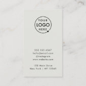 Dankeschön | Graues Geschäftsloyalty-Logo Rabattkarte (Rückseite)