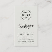 Dankeschön | Graues Geschäftsloyalty-Logo Rabattkarte (Vorderseite)