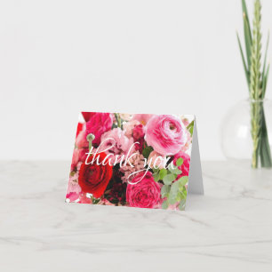 Dankeschön Hand Schrift Wasserfarbe Rosen Blumen Dankeskarte