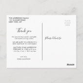 Dankeschön | Handschrift Babyankündigung Postc Postkarte (Rückseite)