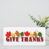 Dankeschön Harvest Blätter Card Einladung (Stehend Vorderseite)