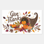 Dankeschön Herbstblättern Rechteckiger Aufkleber (Vorderseite)