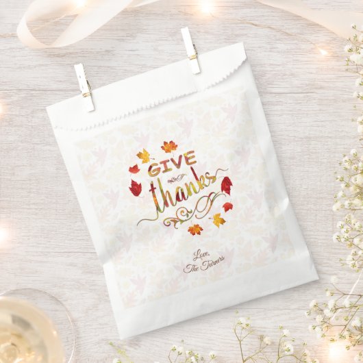 Dankeschön Herbstlaub Erntedank Monogram Geschenktütchen (Ausgeschnitten)